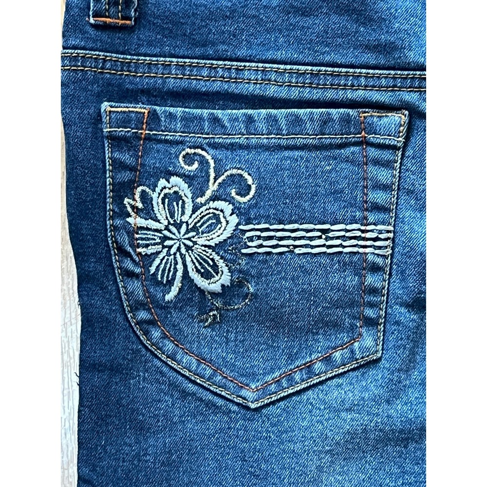 Unionbay Straight Leg Jeans Juniors 9 Y2K Floral Embroidered Mid Rise Stretch - Picture 7 of 11